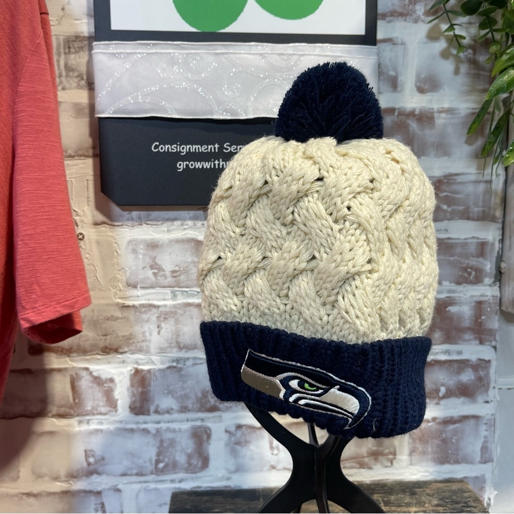 NFL Cream Knit Beanie with Logo